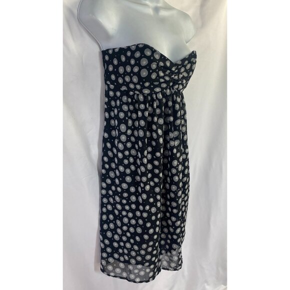 Anthropologie Corey Lynn Calter Black Polka Dot Mini Dress Strapless - Picture 4 of 10